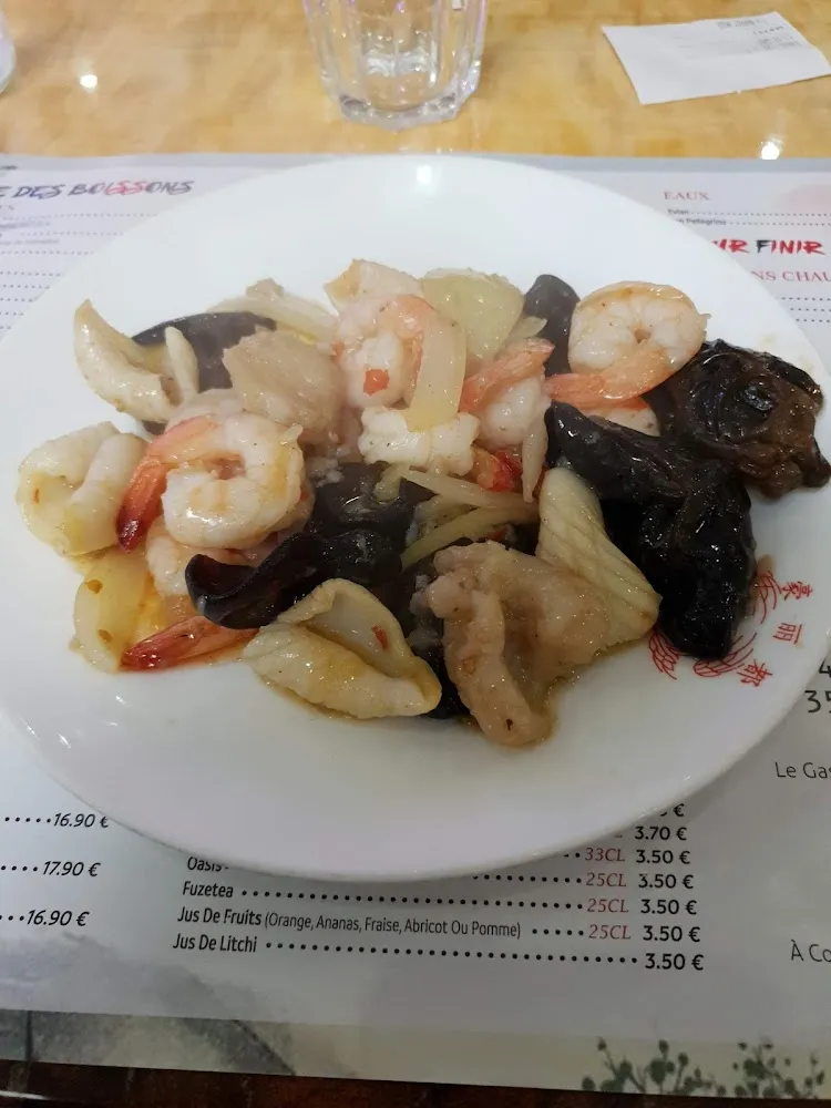 Crevettes Poissons Au Wook